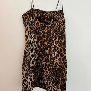 Super down mini leopard dress